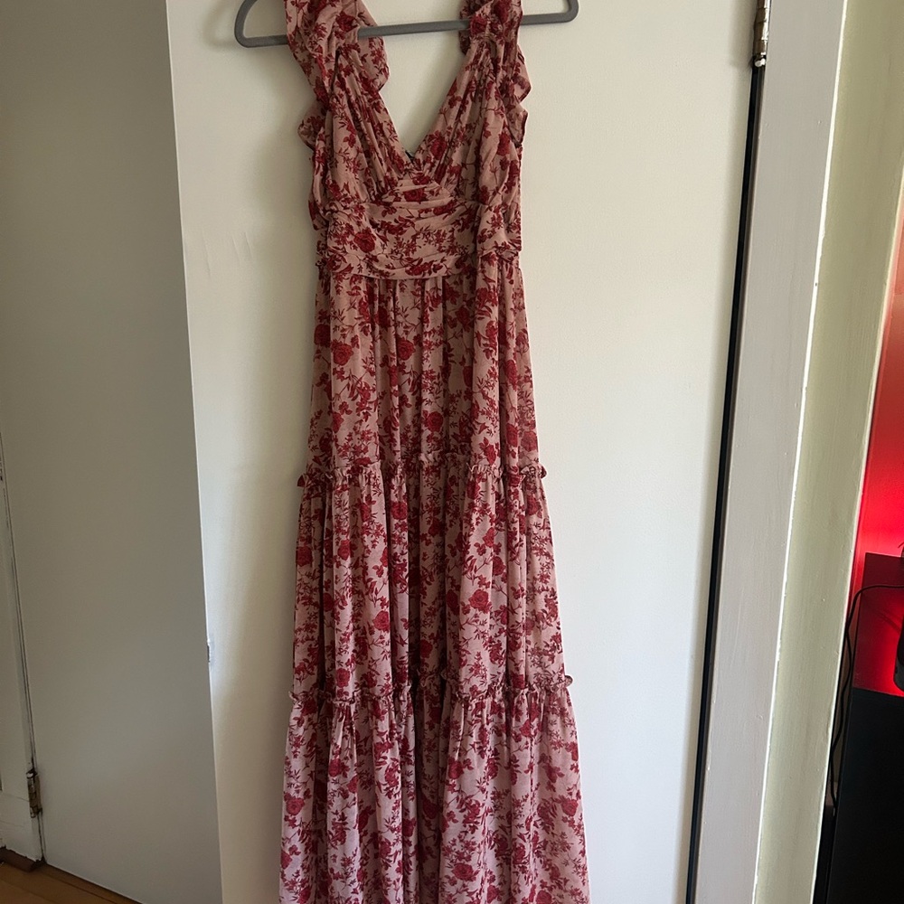 Baltic Born Martina Maxi Dress, Blush + Red - Picture 4 of 5